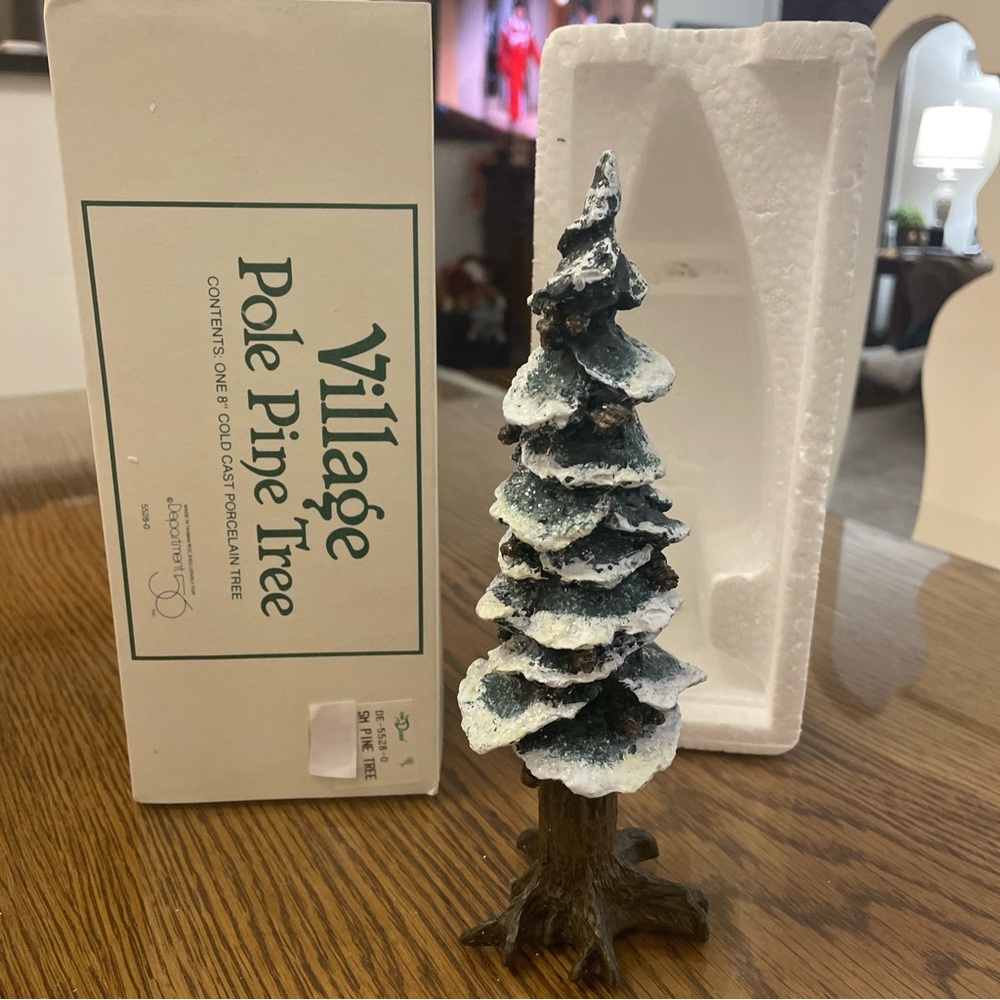 Department 56 POLE PINE‎ TREE 8" Christmas Village Accessory w/ Box #5528-0